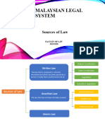 Sources of Law For Malaysian Legal System