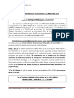 Comunicado Actividad Congreso Pedagógico Curricular