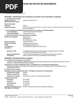 Ficha de Datos de Seguridad: SECCIÓN 1. Identificación de La Sustancia o La Mezcla y de La Sociedad o La Empresa