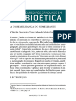 A Dissemelhança Do Semelhante Cláudia Guerreiro Tenazinha de Melo Graça