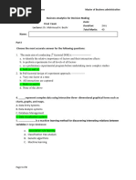 Business Analytics For Decision Making - Final Exam - DR Mahmoud Beshr) ) Final)