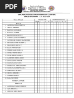 Oral Reading Assessment