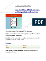 Verb Worksheet For Class 2