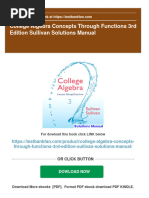 College Algebra Concepts Through Functions 3rd Edition Sullivan Solutions Manual