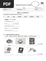 English Test Unit 2 4th Grade