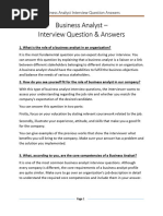 Business Analyst - Interview Questions