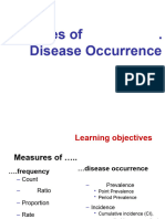 Measures of Frequency and Disease Occurence