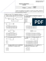 Prueba de Matemática La División