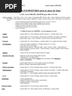 Liste Fournitures Scolaires 4eme