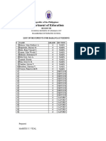 Feeding List