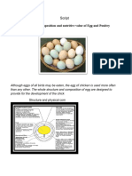 W7-L3 - Script - Structure, Composition and Nutritive Value of Egg and Poultry200302070703032828