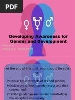 Developing Awareness For Gender and Development