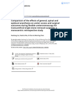 Comparison of The Effects of General Spinal and Epidural Anesthesia On Ureter Access and Surgical Outcomes During Flexible Ureterorenoscopy For Trans