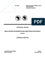 Malawi - Smallholder Outgrower Sugar - Cane Production Project - Appraisal Report