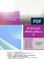 Putusan, Eksekusi Dan Upaya Hukum Hukum Acara Perdata