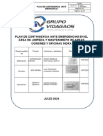 1.0 Plan de Contingencia Ante Emergencias en El Área de Limpieza y Mantenimieto de Areas Comunes y Oficinas Indra