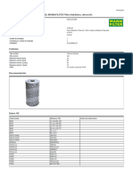 Ficha Técnica FIltro Hidraulico H601 - 10 Mann Filter.