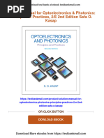 Instant Download Solution Manual For Optoelectronics & Photonics: Principles & Practices, 2/E 2nd Edition Safa O. Kasap PDF All Chapter