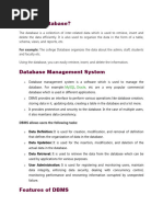 Introduction of DBMS