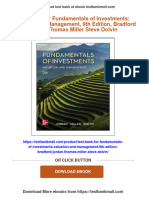 Get Test Bank For Fundamentals of Investments: Valuation and Management, 9th Edition, Bradford Jordan Thomas Miller Steve Dolvin Free All Chapters