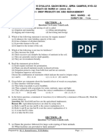 Science Class VIII Practice Test 01 - Chapter 01 Crop Production and Management