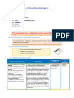 D1 A1 SESION COM. Presentación de La Experiencia de Aprendizaje 10