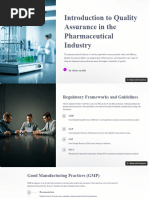 Introduction To Quality Assurance in The Pharmaceutical Industry