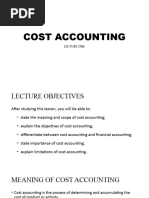 Lecture One COST ACCOUNTING