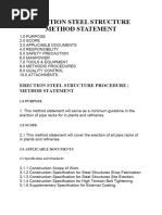 Erection Steel Structure Method Statement