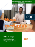 Recrutement Stagiaire Assistant Programme