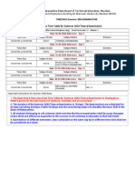 Time Table For Summer 2024 Theory Examination