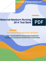 Immediate Download Maternal-Newborn Nursing, 2e Durham 2014 Test Bank All Chapters