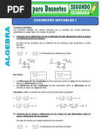 Cocientes Notables I para Segundo de Secundaria