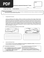 Evaluación Coef.2 Ciencias 5°