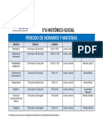 Periodo de Horarios Y Materias: 5°A Histórico-Social