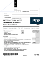 9204 PE QP InternationalCombinedSciencePhysicsExtension G 10nov20 07 00 GMT