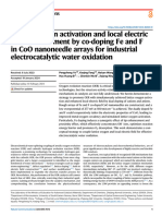 Lattice Oxygen Activation and Local Electric Field Enhancement by Co-Doping Fe and F in CoO Nanoneedle Arrays For Industrial Electrocatalytic Water Oxidation