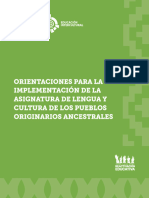 Asignatura de Lengua y Cultura de Los Pueblos Originarios Ancestrales