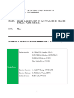 Mali - Projet Dalimentation en Eau Potable de La Ville de Bamako A Partir de Kabala - Resume Pges