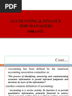 Chapter One Introduction To Accounting and Finance