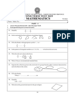 Grade 06 Mathematics 2nd Term Test Paper 2019 English Medium - North Western Province