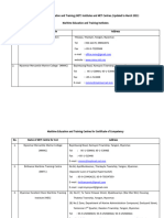 List of Maritime Education and Training Centres Updated To March 2021 1