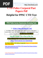 CTD Police Corporal Past Papers PDF