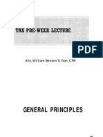 Preweek Taxation Law Atty. William Benson S. Gan