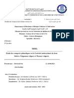 Étude Des Composés Phénoliques Et de L'activité Antioxydante