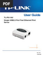 Manual Printer Server TL-PS110U User Guide - REV3.0.0