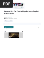 Answer Key For Cambridge Primary English 1 Workbook - PDF