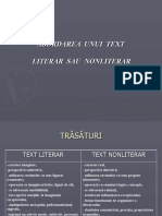 Abordarea Unui Text Literar Sau Nonliterar