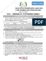 Ibgp 2021 Prefeitura de Dores Do Indaia MG Medico Veterinario Prova