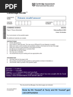 Ysteam Model Answer: Cambridge IGCSE